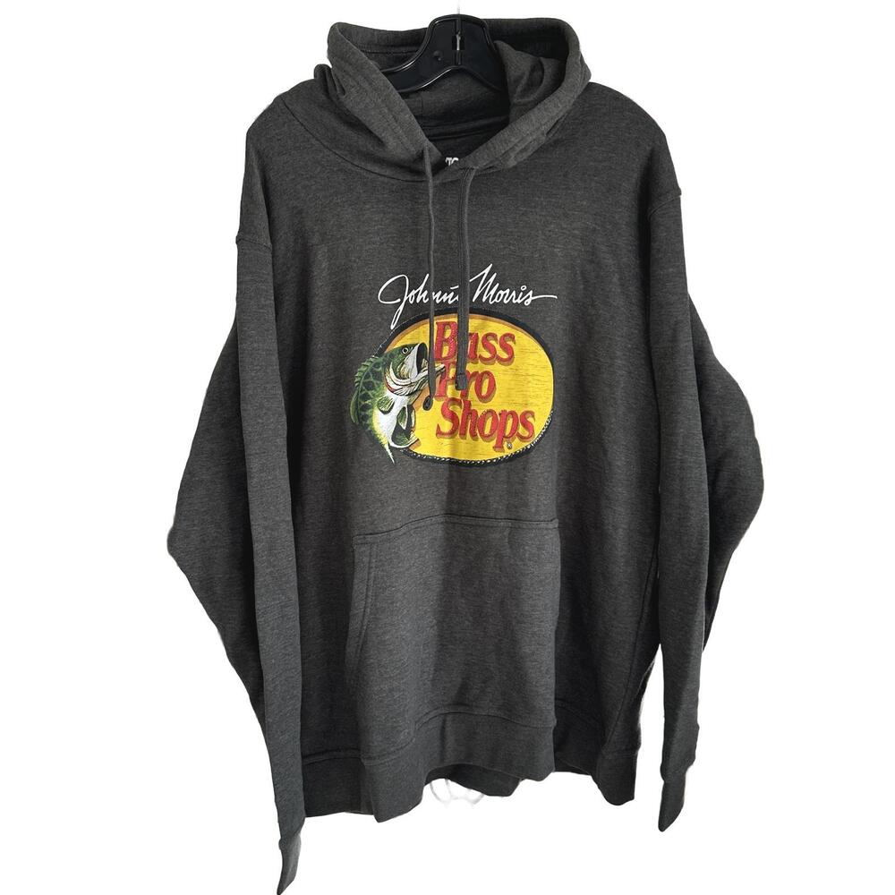 Bass Pro Shops Johnny Morris Men's Dark Grey Hoodie Sweatshirt -XL